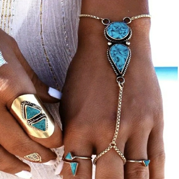 Jewelry - Bohemian Turquoise Wrist Chain